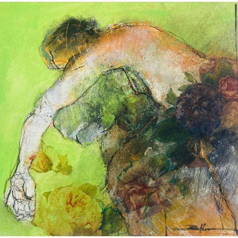 Painting Abandon by Kerbastard Béatrice | Painting Figurative Nude Oil Acrylic Pastel Charcoal