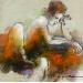 Gemälde Mes pensées s'envolent von Kerbastard Béatrice | Gemälde Figurativ Akt Öl Acryl Pastell Zeichenkohle