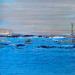 Painting Seaside by Dravet Brigitte | Painting Abstract Minimalist Acrylic