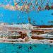 Peinture Turquoise sea par Dravet Brigitte | Tableau Abstrait Marine Minimaliste Acrylique