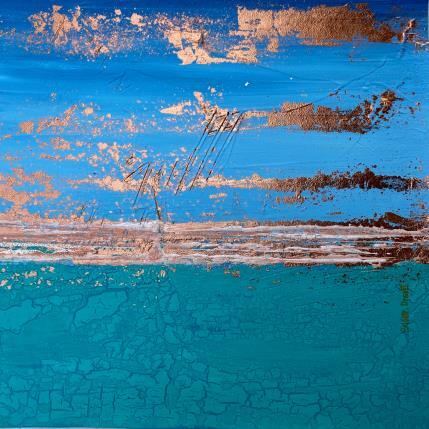 Peinture Turquoise sea par Dravet Brigitte | Tableau Abstrait Acrylique Marine, Minimaliste