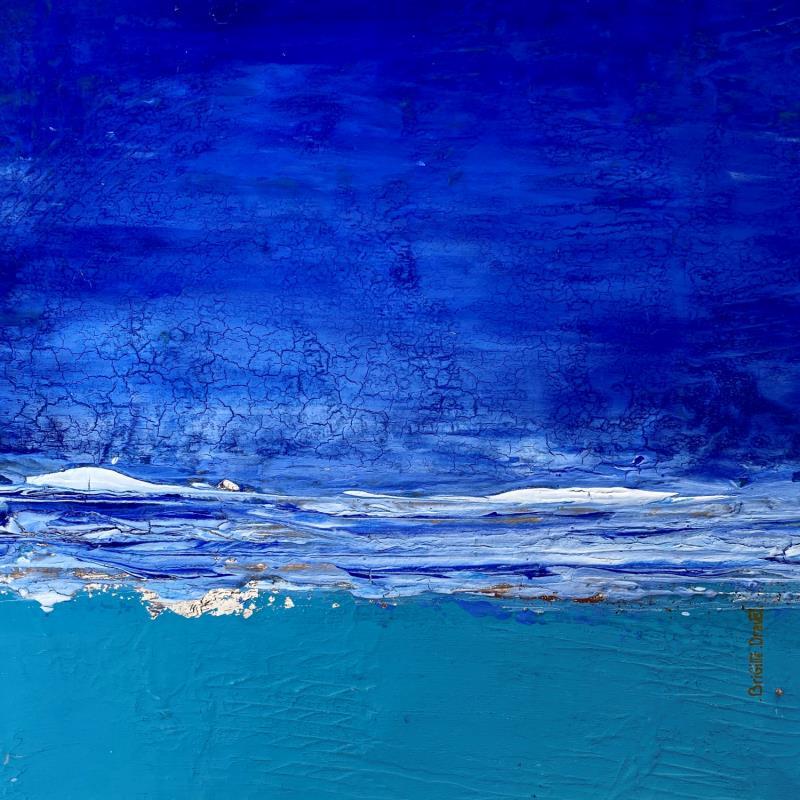 Painting Symphonie en bleu by Dravet Brigitte | Painting Abstract Acrylic Marine