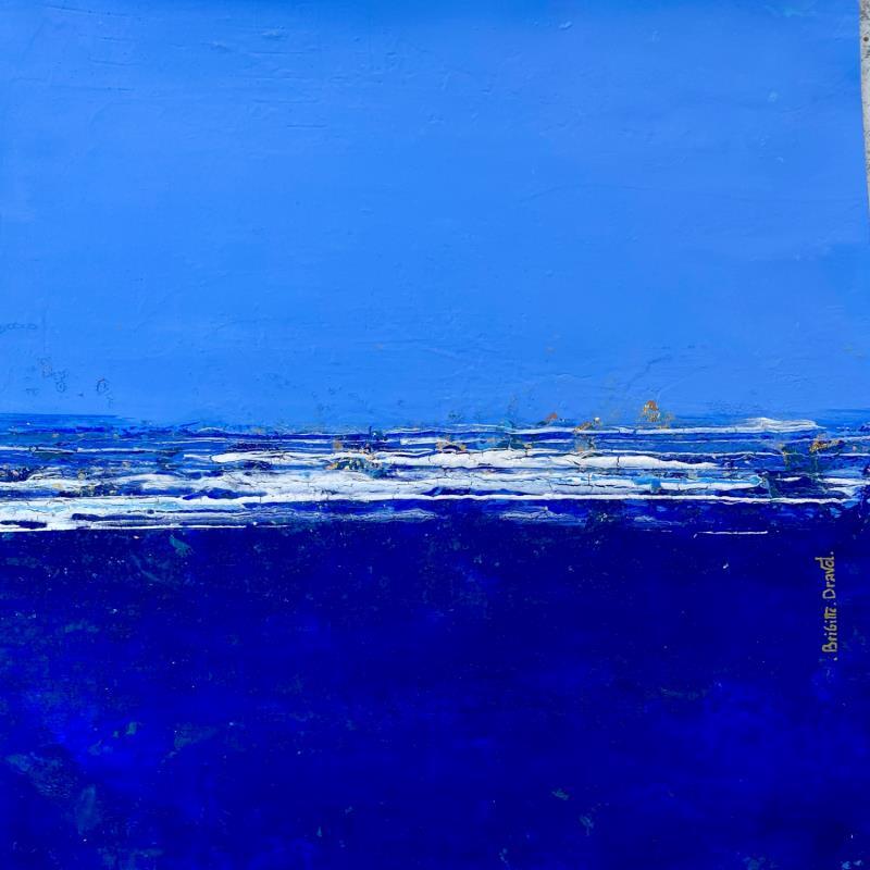 Gemälde L’infini von Dravet Brigitte | Gemälde Abstrakt Marine Minimalistisch Acryl