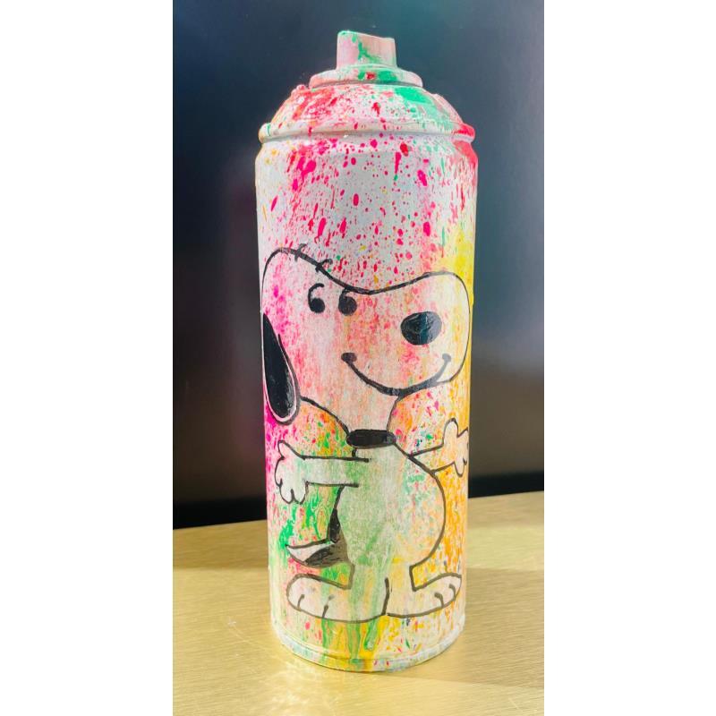 Skulptur Snoopy happy von Kikayou | Skulptur Pop-Art Acryl, Collage, Graffiti Pop-Ikonen