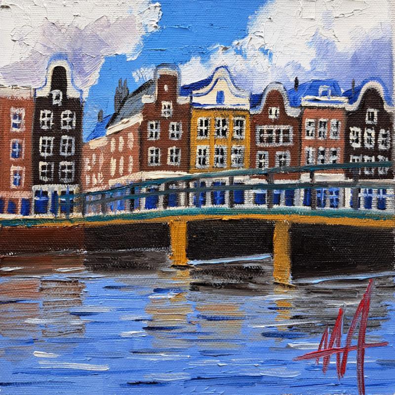 Peinture Singel on a breezy day par De Jong Marcel | Tableau Figuratif Urbain Huile
