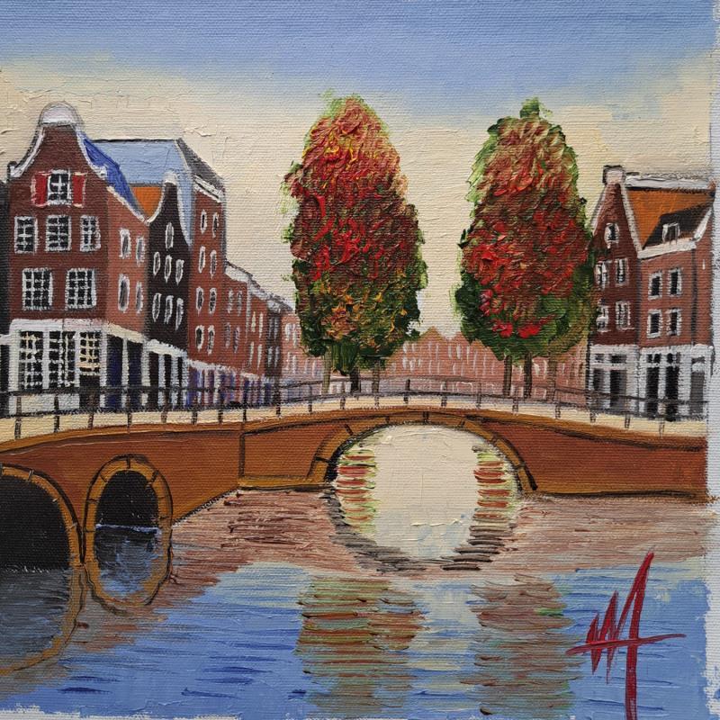 Painting Amsterdam, autumn mellow by De Jong Marcel | Painting Figurative Oil Urban