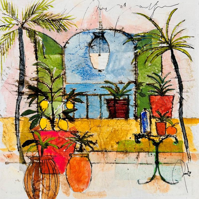 Painting Un séjour en bord de mer by Colombo Cécile | Painting Figurative Acrylic, Gluing, Ink, Pastel, Watercolor Landscapes, Marine, Nature