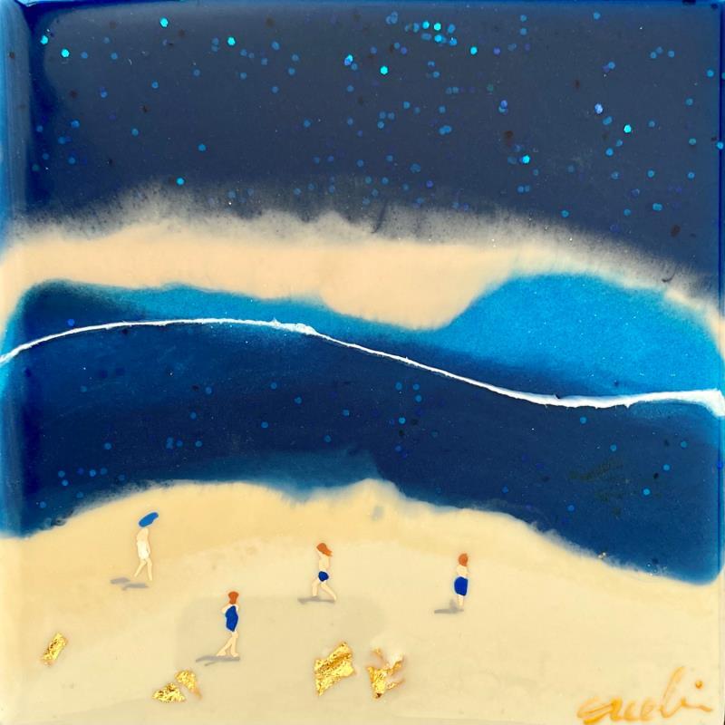 Painting Ciel et  mer fusion by Aurélie Lafourcade painter | Painting Impressionism Marine Minimalist Acrylic Resin