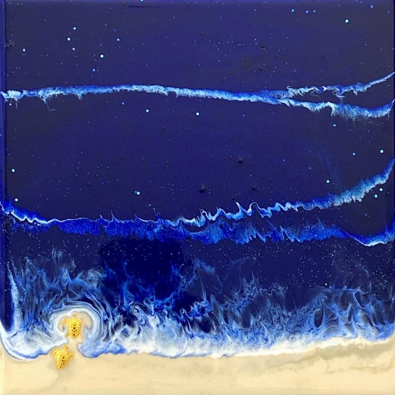 Painting Azur klein by Aurélie Lafourcade painter | Painting Impressionism Acrylic, Resin Marine, Minimalist, Pop icons