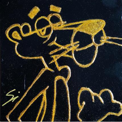 Peinture PINK PANTHER IN GOLD par Mestres Sergi | Tableau Pop-art Acrylique, Graffiti Icones Pop