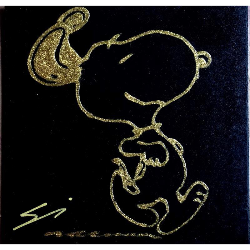 Painting RUM IN GOLD SNOOPY by Mestres Sergi | Painting Pop-art Acrylic, Graffiti Pop icons
