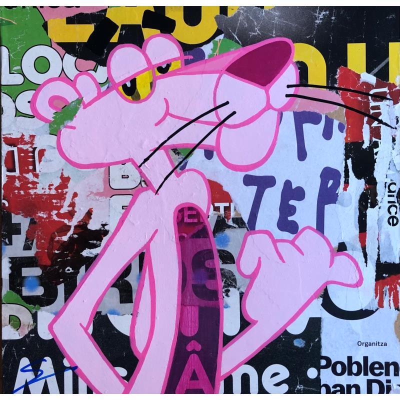 Gemälde PINK POSTER von Mestres Sergi | Gemälde Pop-Art Pop-Ikonen Graffiti Acryl