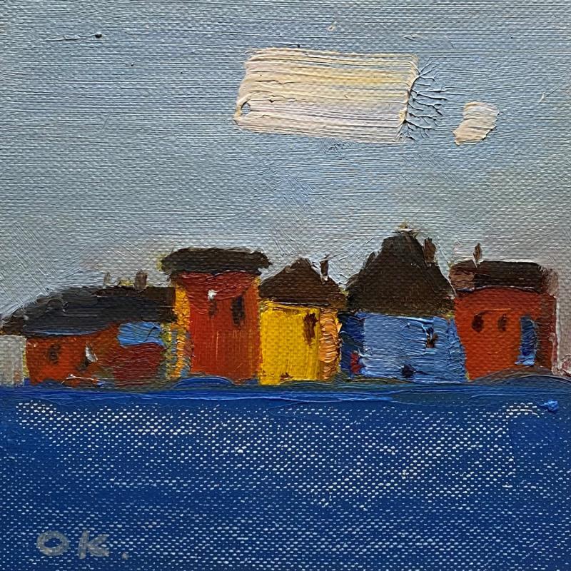 Gemälde Colored houses von Korneeva Olga | Gemälde Impressionismus Landschaften Öl
