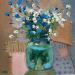 Gemälde White flowers 2 von Korneeva Olga | Gemälde Impressionismus Natur Stillleben Öl