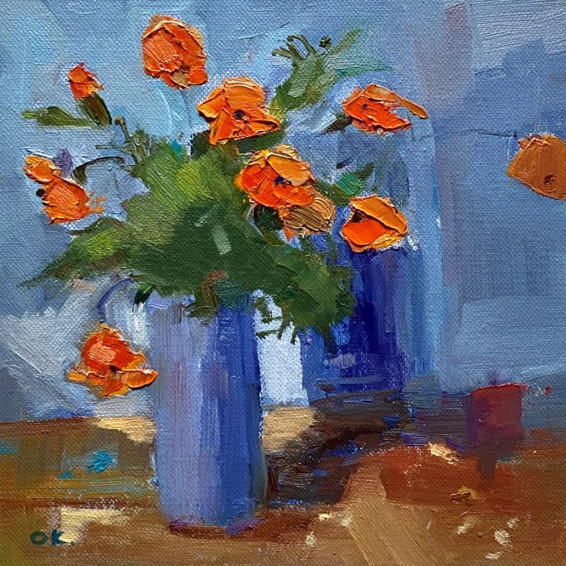 Painting Red flowers 2 by Korneeva Olga | Painting Impressionism Oil Nature, Pop icons, Still-life