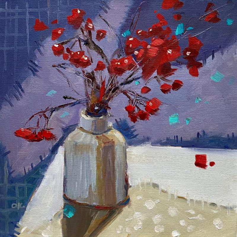 Peinture Red berries  par Korneeva Olga | Tableau Impressionnisme Natures mortes Huile