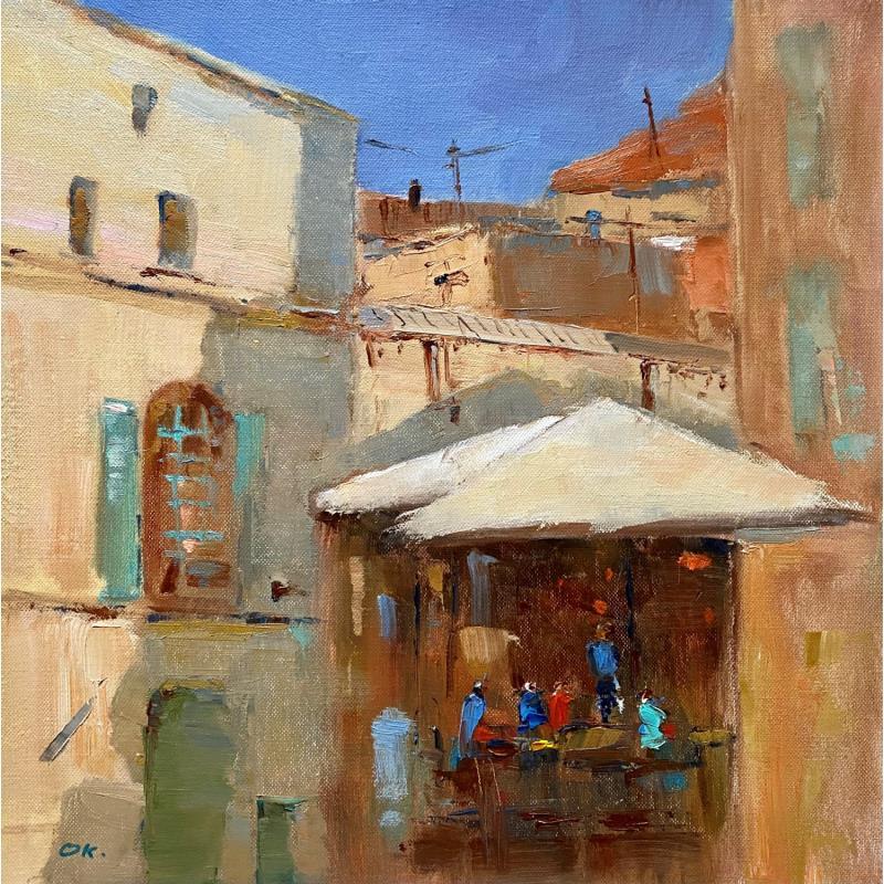 Painting Café 1 by Korneeva Olga | Painting Impressionism Oil Architecture, Life style, Urban