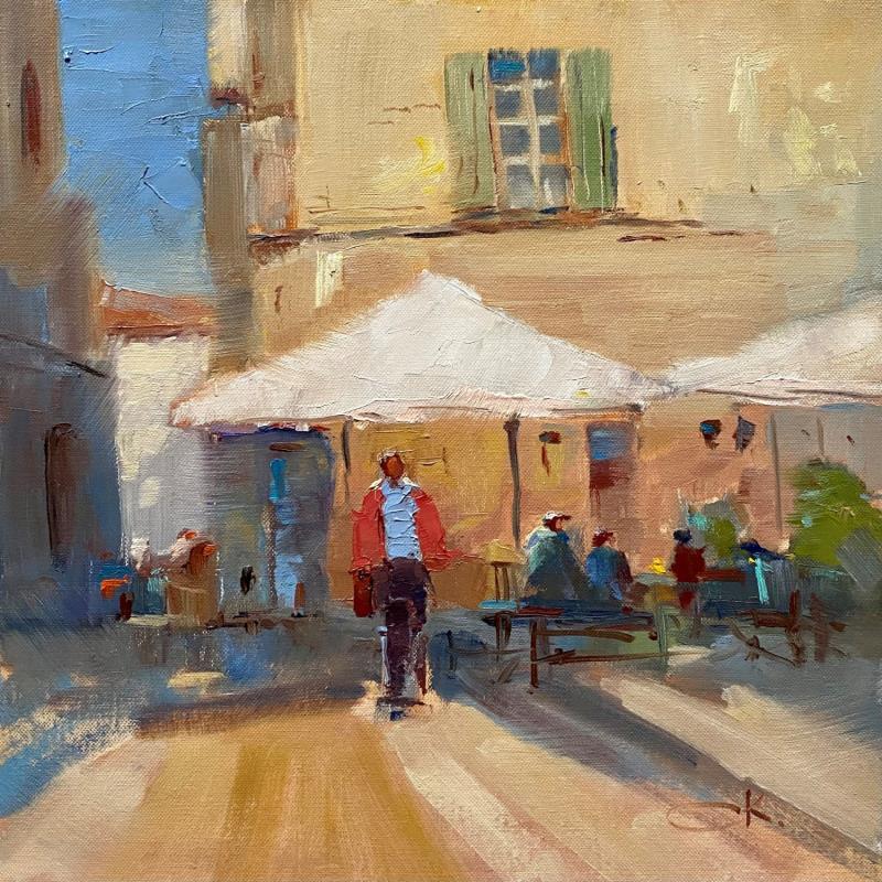 Painting Café 2 by Korneeva Olga | Painting Impressionism Urban Life style Architecture Oil