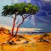 Painting LA PLAGE by Tual Pierrick | Painting