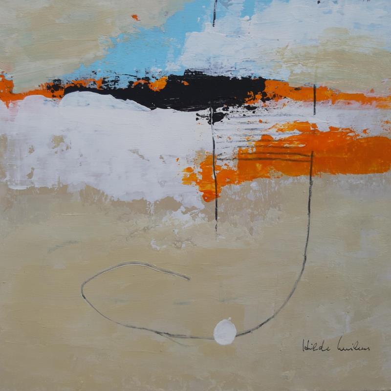 Painting abstract beige A 59 by Wilms Hilde | Painting Abstract Acrylic, Gluing