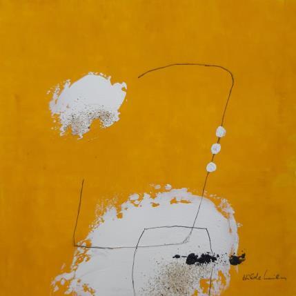 Peinture abstract yellow A 60 par Wilms Hilde | Tableau Abstrait Acrylique, Collage