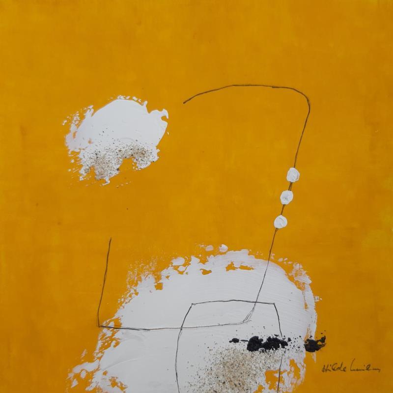 Painting abstract yellow A 60 by Wilms Hilde | Painting Abstract Acrylic, Gluing