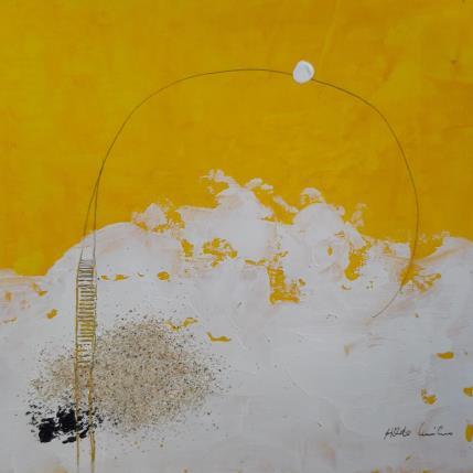 Peinture abstract yellow A 63 par Wilms Hilde | Tableau Abstrait Acrylique, Collage