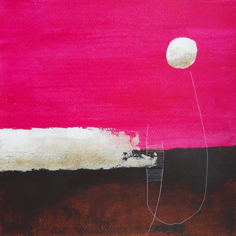 Peinture abstract pink C 66 par Wilms Hilde | Tableau Abstrait Acrylique Collage