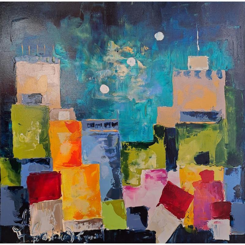 Painting Nuit d'Orient by Bastide d´Izard Armelle | Painting Abstract Urban Acrylic