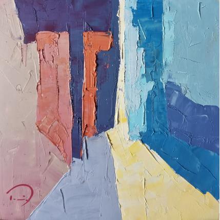 Painting La maison bleue by Tomàs | Painting Abstract Oil Life style, Urban