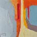 Peinture The orange house par Tomàs | Tableau Abstrait Urbain Scènes de vie Huile