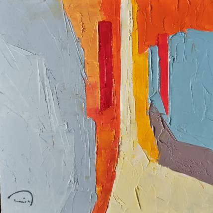 Peinture The orange house par Tomàs | Tableau Abstrait Huile Scènes de vie, Urbain