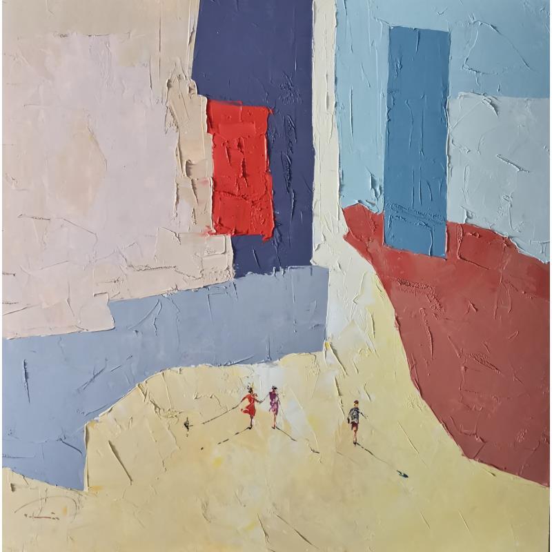 Gemälde Une promenade tranquille von Tomàs | Gemälde Abstrakt Urban Alltagsszenen Öl