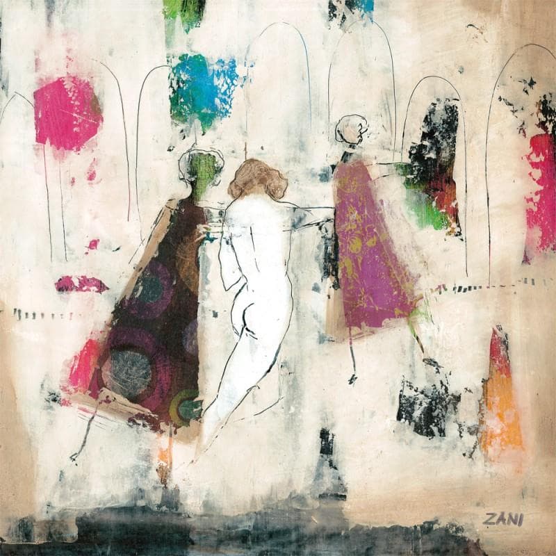 Painting Walking in the town by Zani | Painting Figurative Nude Acrylic