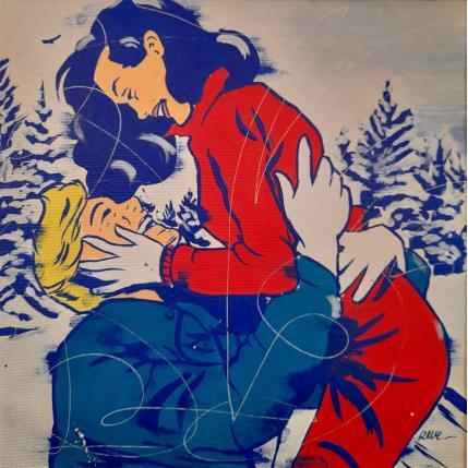 Peinture Courchevel par Revel | Tableau Pop-art Acrylique, Posca Nature, Scènes de vie, Sport