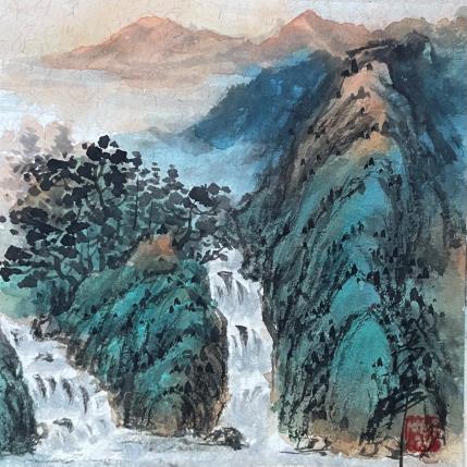 Painting Waterfall  by Yu Huan Huan | Painting Figurative Ink Nature