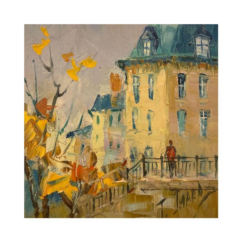 Peinture Montmartre  par Jmara Tatiana | Tableau Figuratif Huile Architecture, Paysages, Urbain