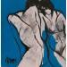 Peinture Amour bleu  par Chaperon Martine | Tableau Figuratif Nu Acrylique