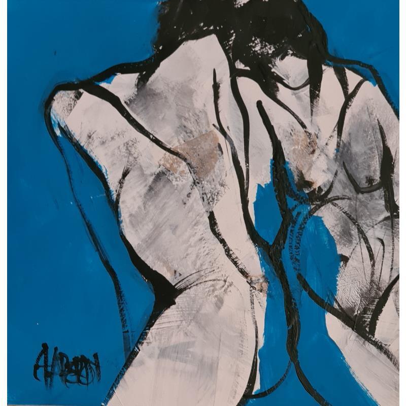Peinture Amour bleu  par Chaperon Martine | Tableau Figuratif Nu Acrylique