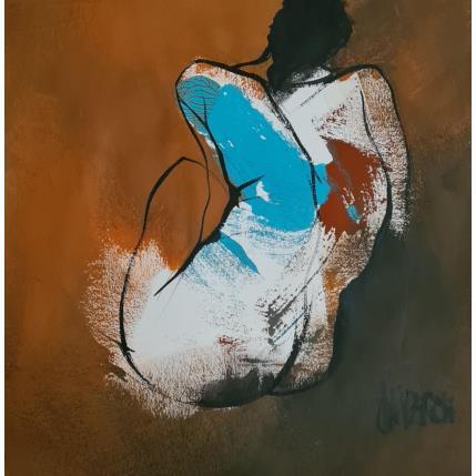 Painting Bleu lagon 2 by Chaperon Martine | Painting Figurative Acrylic Nude