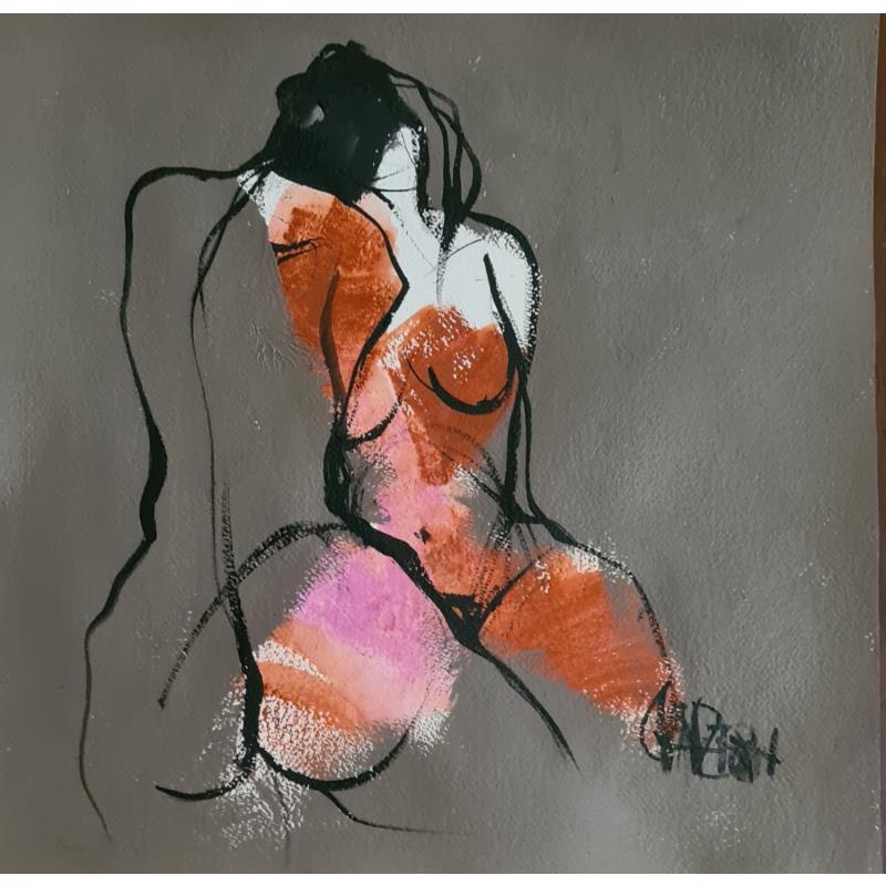 Painting Amour 3 by Chaperon Martine | Painting Figurative Nude Acrylic
