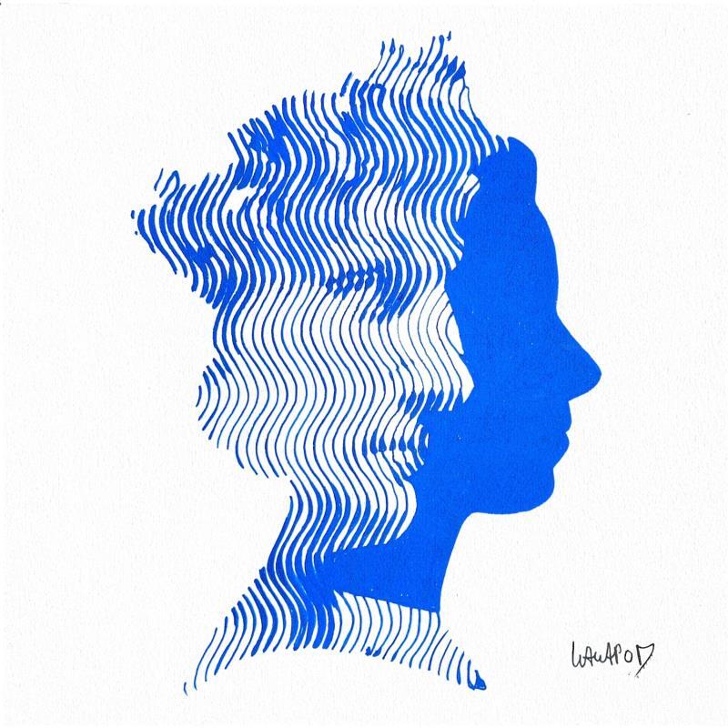 Painting David Queen Bleu  by Wawapod | Painting Pop-art Pop icons Acrylic Posca