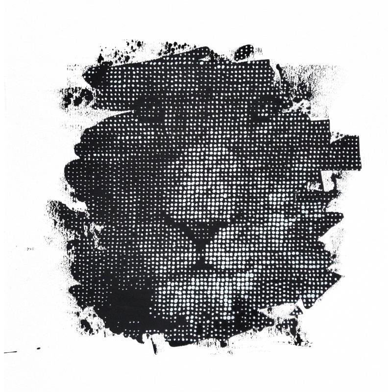 Painting Regard de lion  by Wawapod | Painting Pop art Acrylic, Posca Animals, Black & White, Minimalist