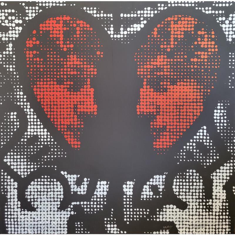 Painting Haring x Michel Ange  by Wawapod | Painting Pop-art Portrait Pop icons Minimalist Acrylic Posca
