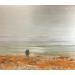 Peinture Couple plage des 3 digues  par Mahieu Bertrand | Tableau Figuratif Paysages Marine Métal