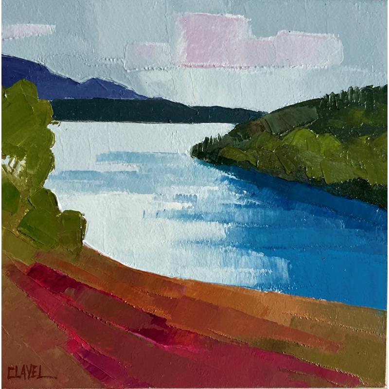 Peinture Bruyères au bord du lac par Clavel Pier-Marion | Tableau Impressionnisme Paysages Bois Huile