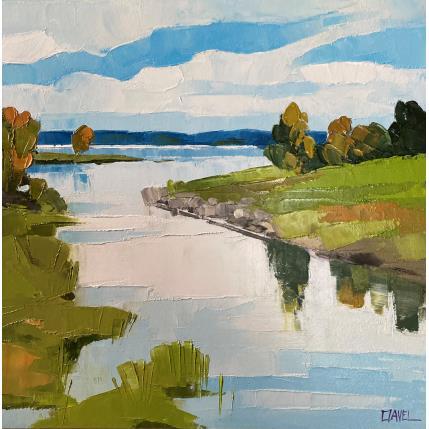 Painting Rivière limpide  by Clavel Pier-Marion | Painting Impressionism Oil Landscapes