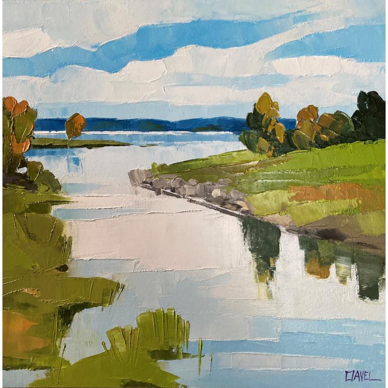Painting Rivière limpide  by Clavel Pier-Marion | Painting Impressionism Oil Landscapes