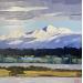 Peinture Montagne enneigée  par Clavel Pier-Marion | Tableau Impressionnisme Paysages Bois Huile