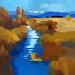 Peinture Le ruisseau en Automne  par Clavel Pier-Marion | Tableau Impressionnisme Paysages Huile